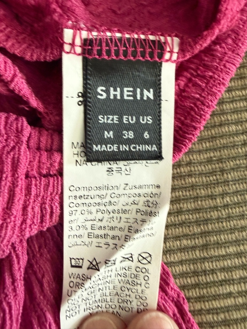 Shein Pink Midi Dress With Textured Fabric & Bow Tie Back Size M - Picture 5 of 7